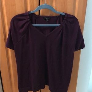 Lane Bryant short sleeve pleated sweater tee 18/20